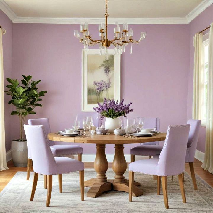 soft lavender dining area