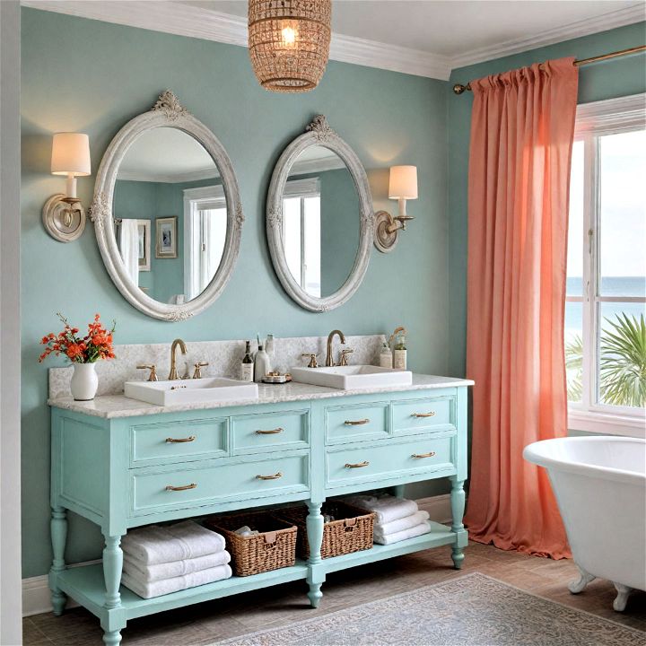 soft pastel accents bathroom