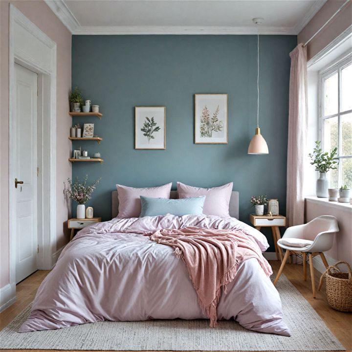 soft pastels scandinavian bedroom