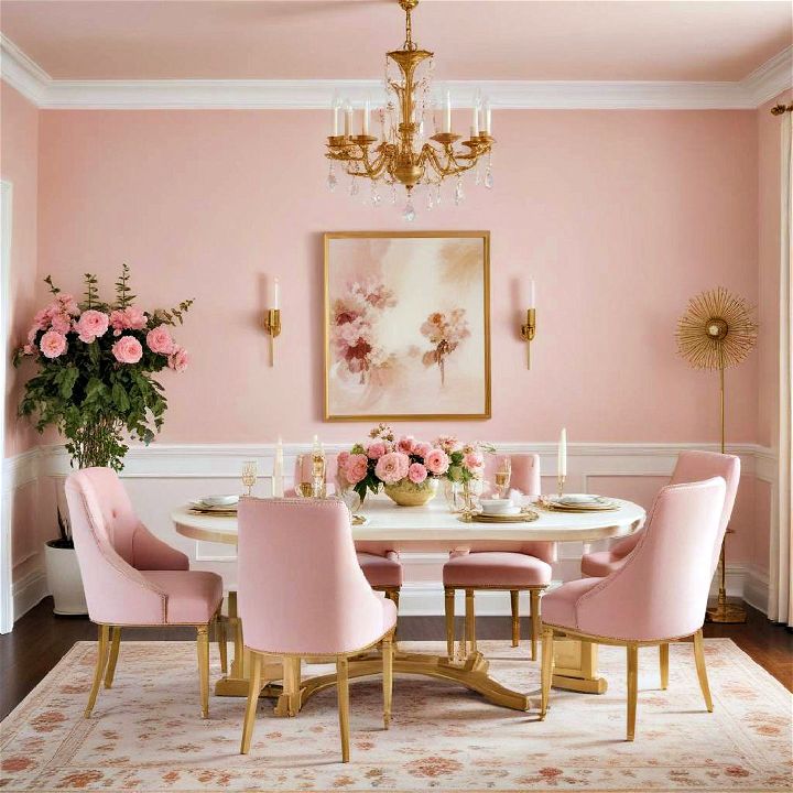 soft pink dining room paint color