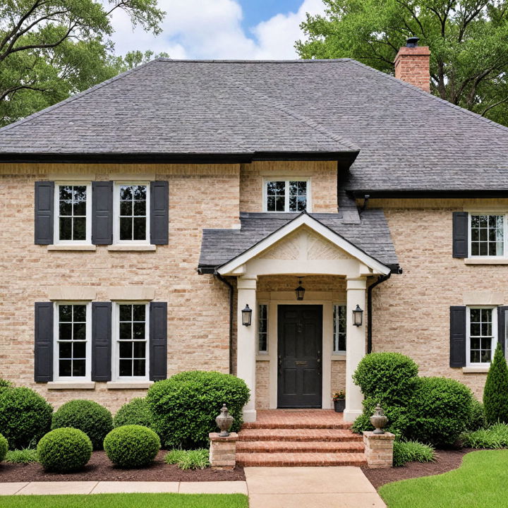 soft tan painted brick house to add warmth