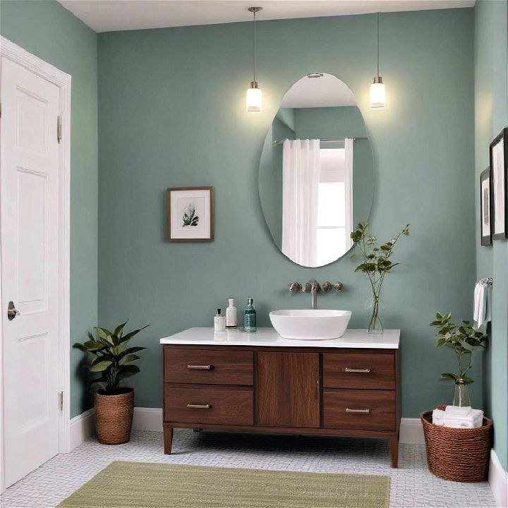 soft teal color bathroom