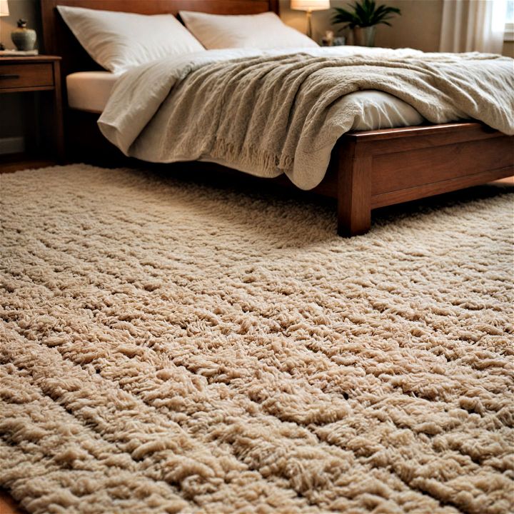 soft wool carpet for an earthy bedroom
