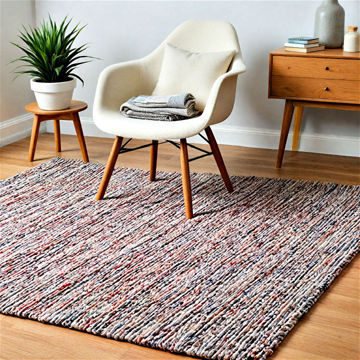 soft wool felt rug for an eathy bedroom