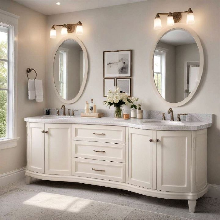 softly curved edges double vanity