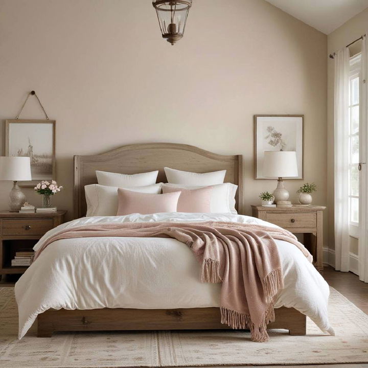 soft neutral colors for country bedroom