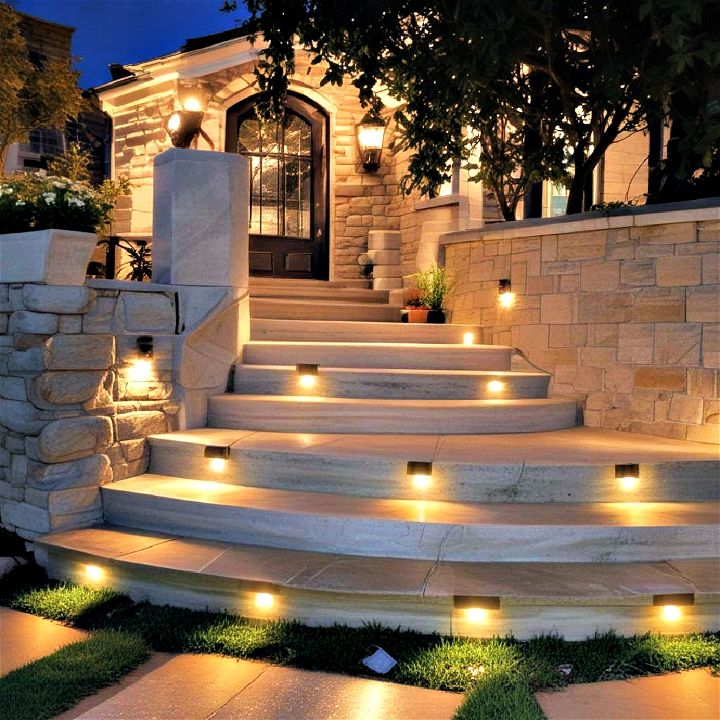 solar lights front steps