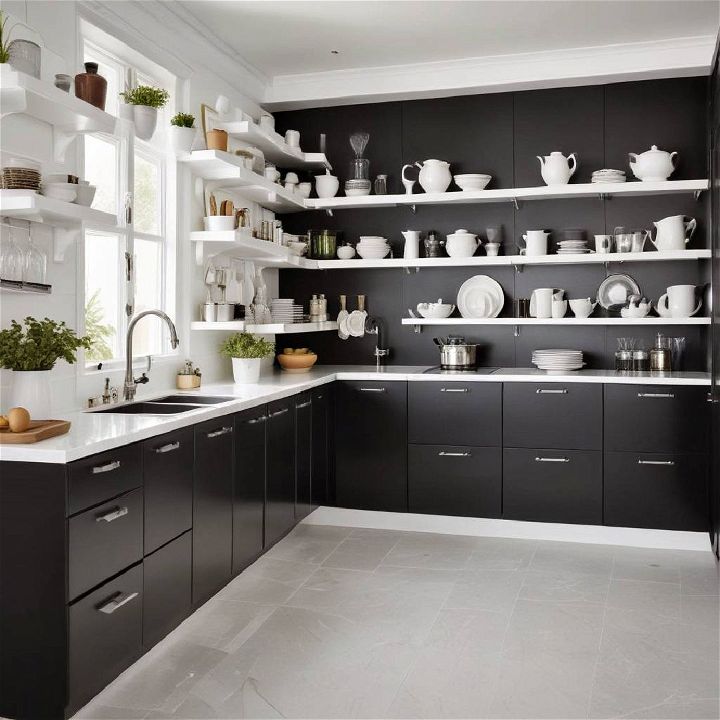 sophisticated black and white storage solutions