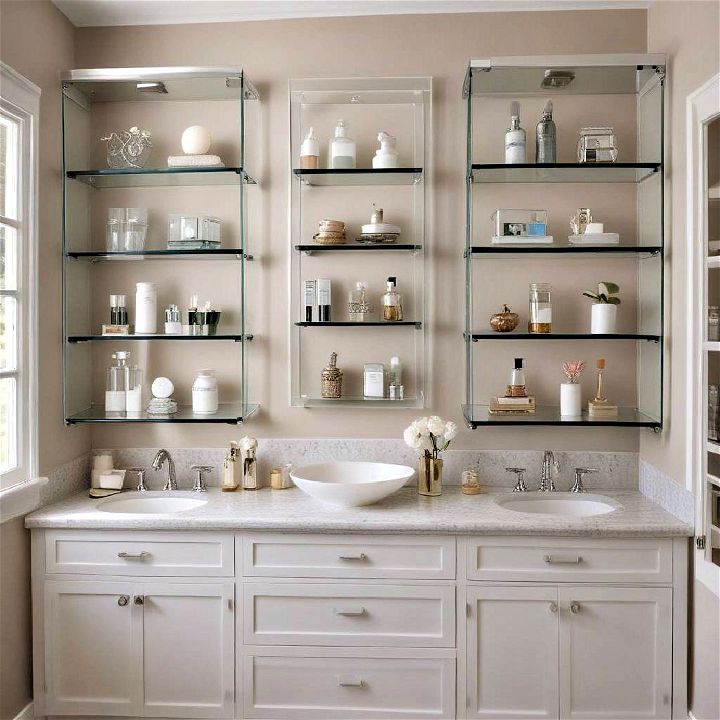 sophisticated glass shelves