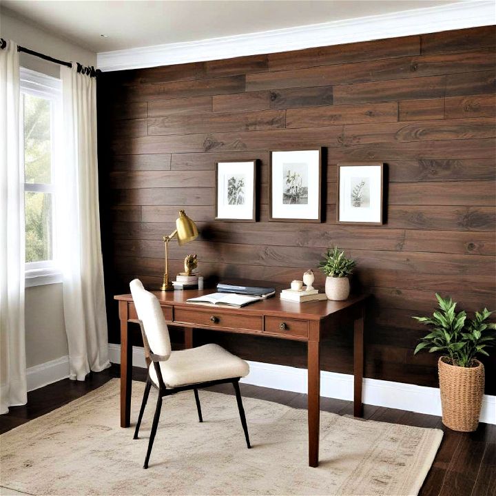 sophisticated study accent wall