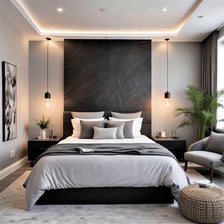 spa inspired sanctuary for black and grey bedroom