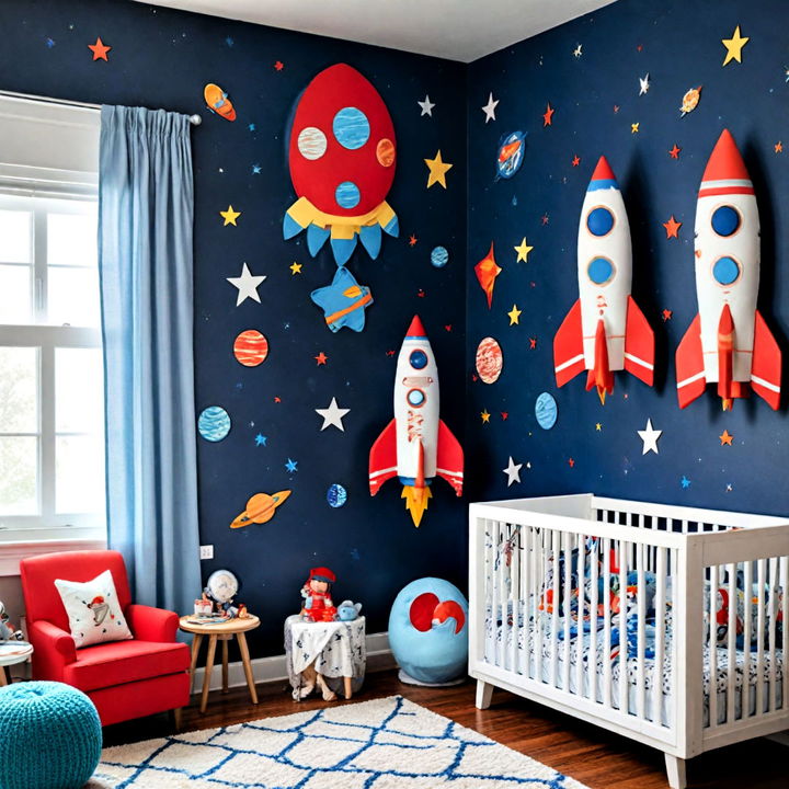 space rockets themed nursery