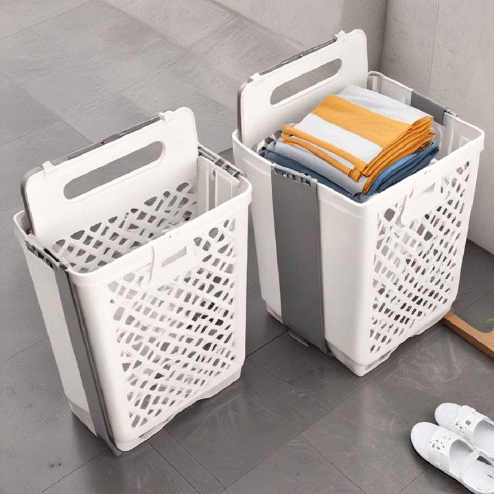 space saving collapsible plastic baskets