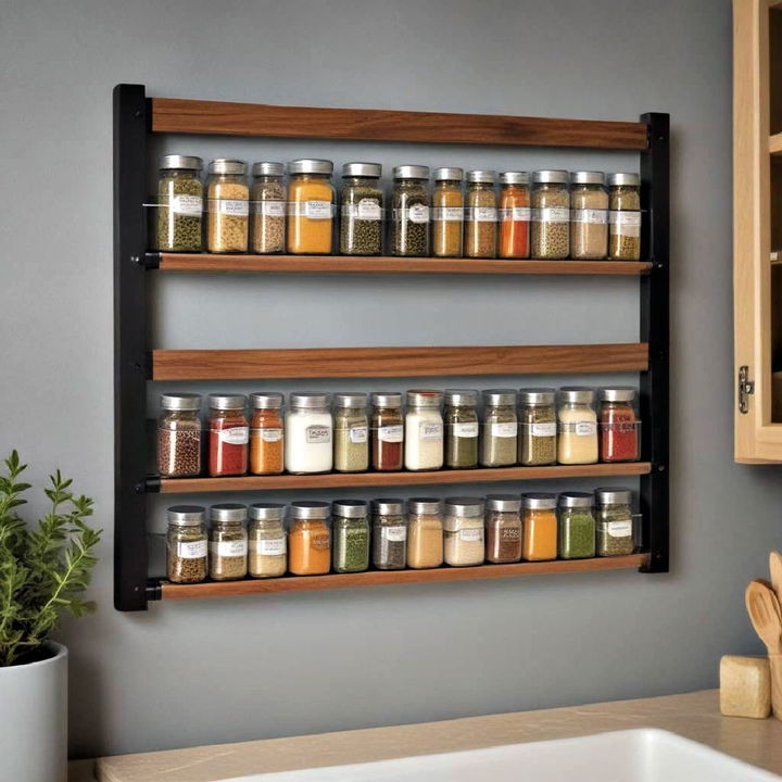 spice rack for wall storage