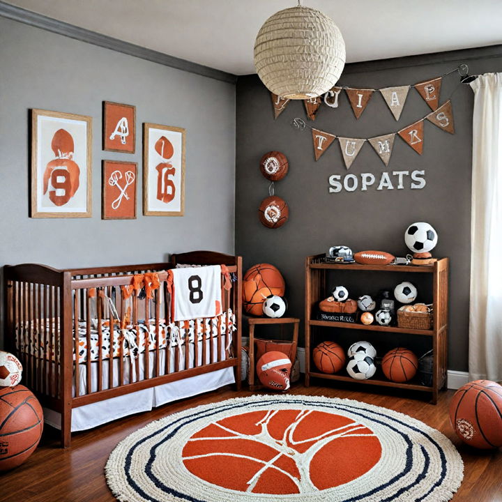 sports enthusiast themed nursery