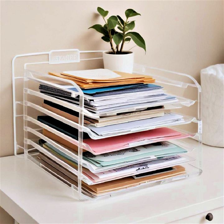 stackable document tray to organize mails