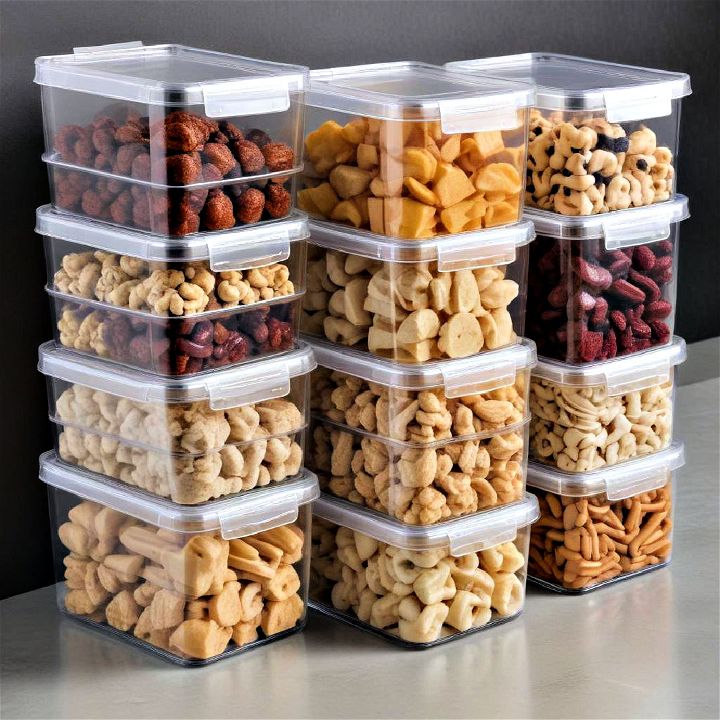 stackable plastic containers for snack