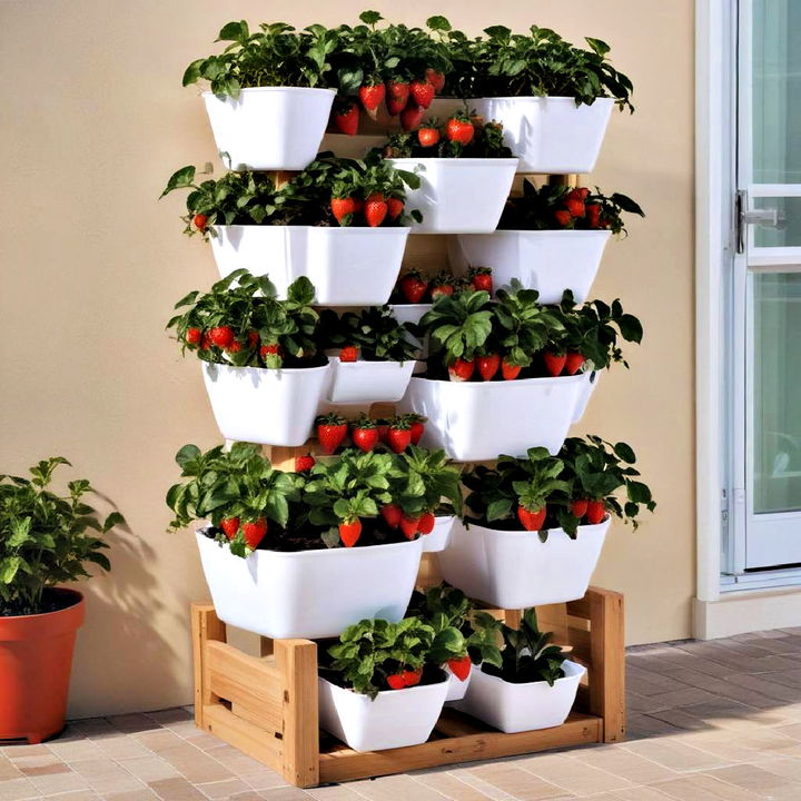 stackable strawberry planter system