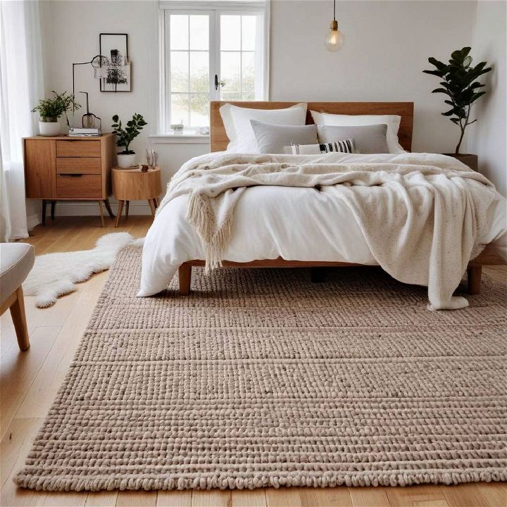statement rug scandinavian bedroom