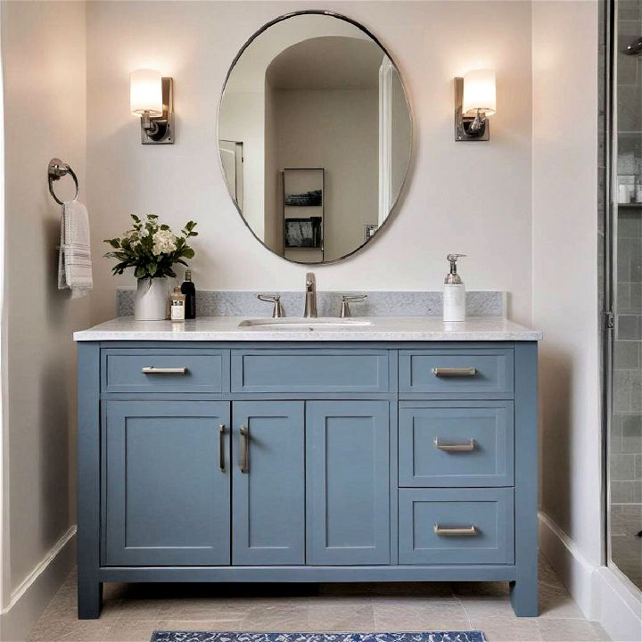 steel blue bathroom vanities