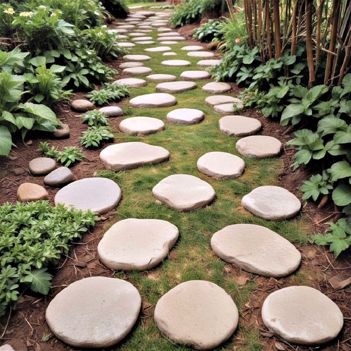 stepping stones backyard pathway