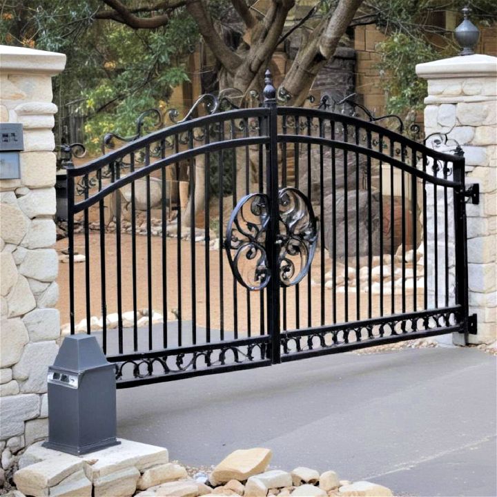 stone and iron front gate