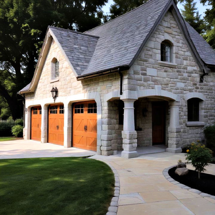 stone detached garage