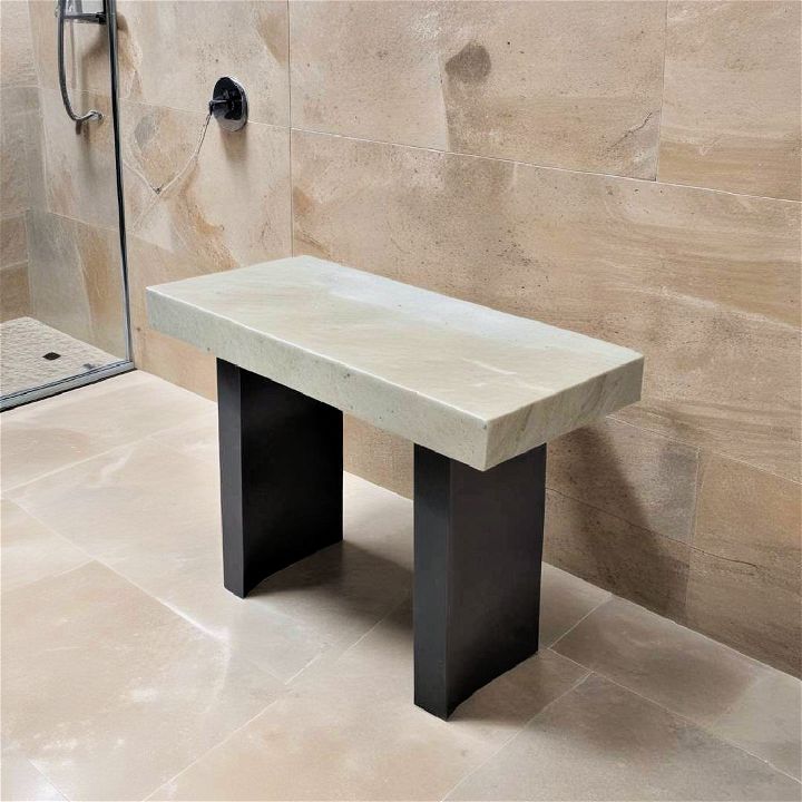 stone resin shower bench