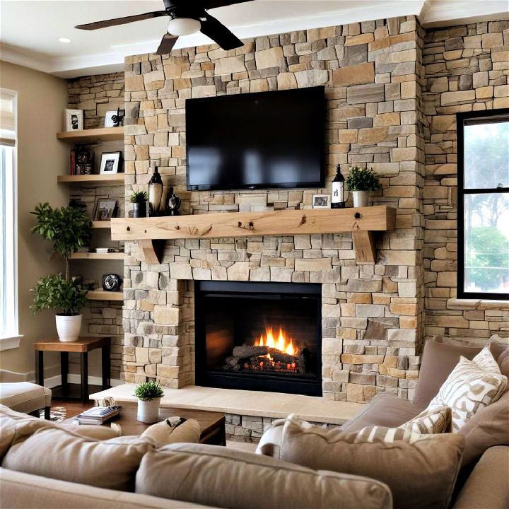 stone surround elegance for electric fireplace