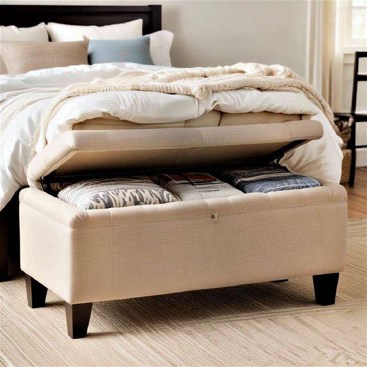 storage bench to store blankets or pillow
