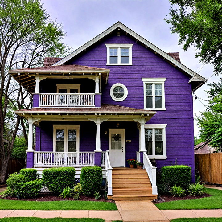 striking bold and eclectic purple house