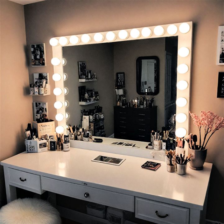 striking lighted vanity mirror