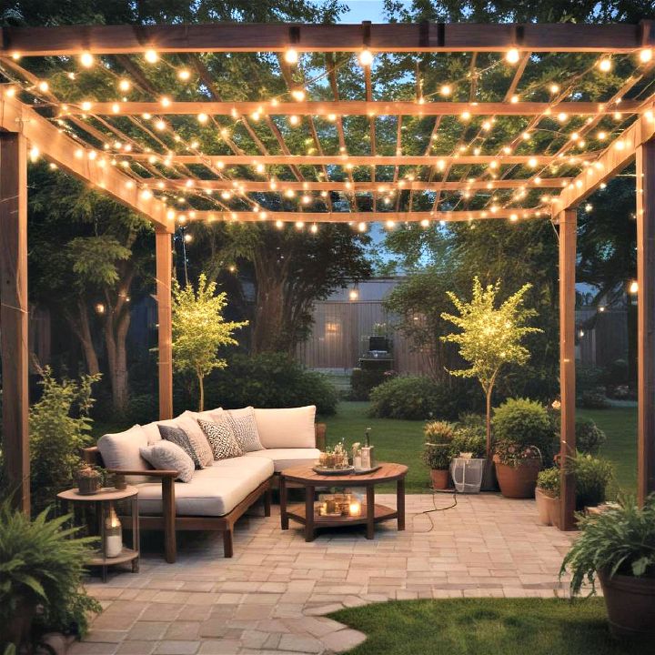 string lights for patio pergola
