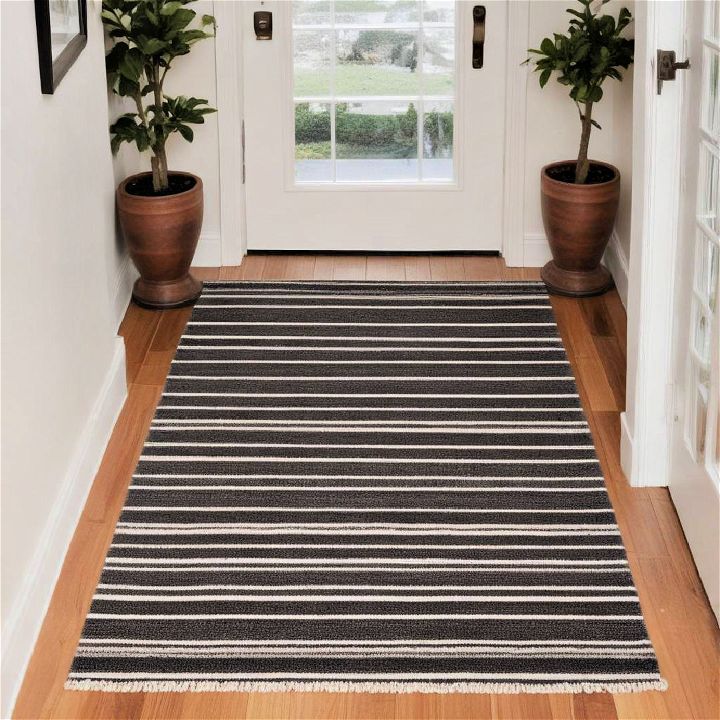 striped rug for entryway