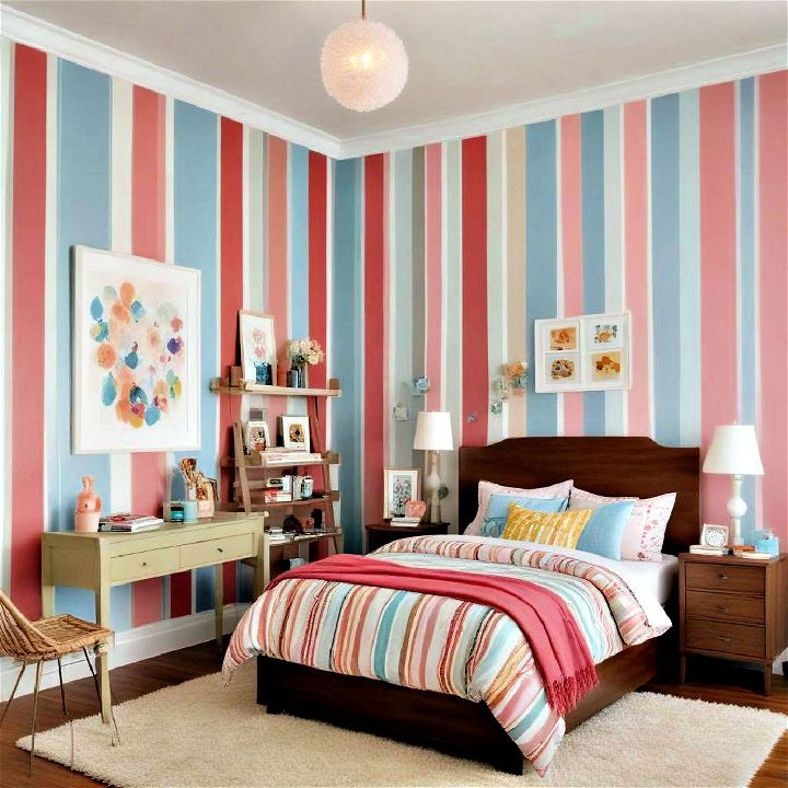 striped wall for kids room