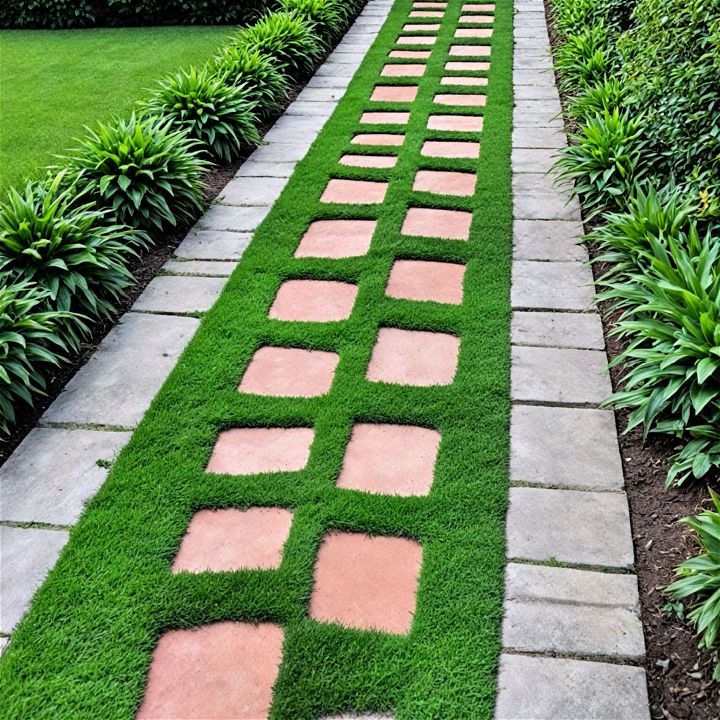 stunning brick and grass pathway