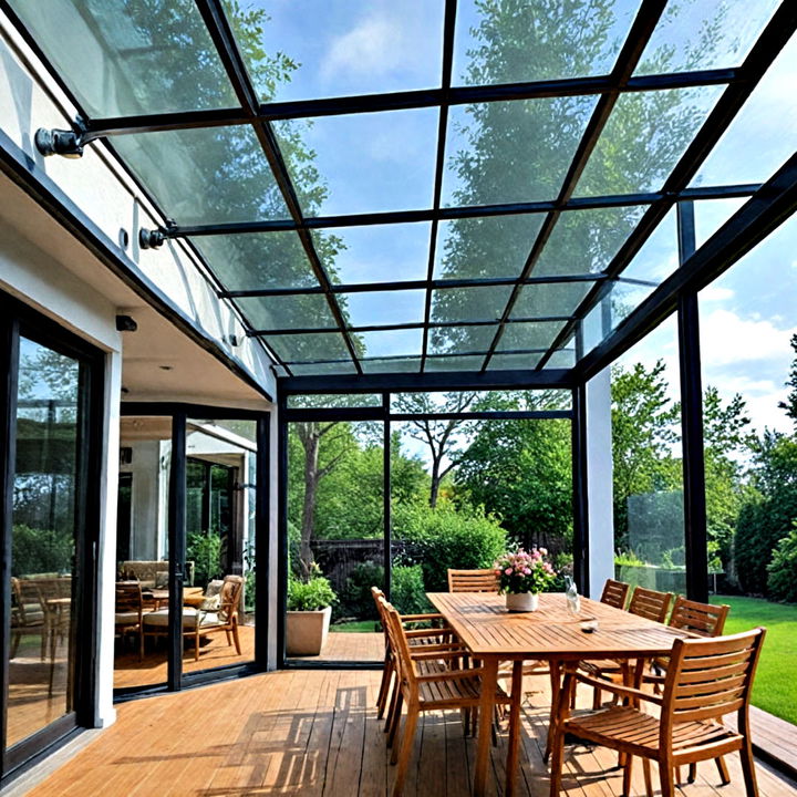 stunning glass panel patio ceiling