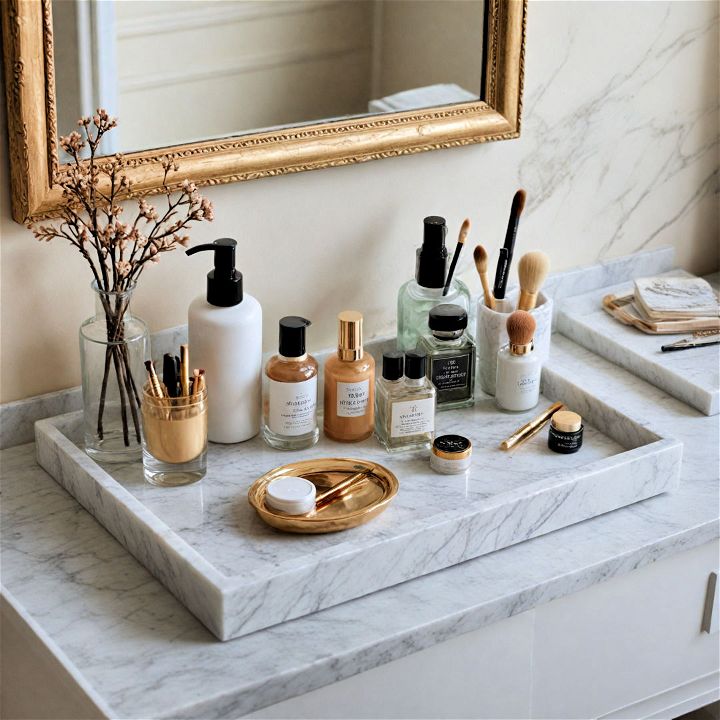stunning marble vanity tray