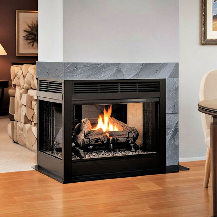 stunning peninsula gas fireplace