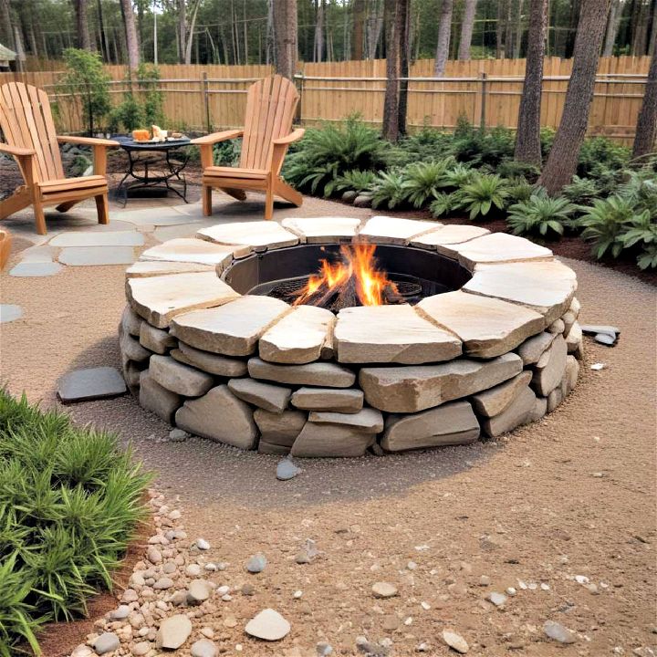 sturdy and attractive flagstone fire pit