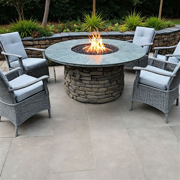 sturdy and stylish stone fire pit table