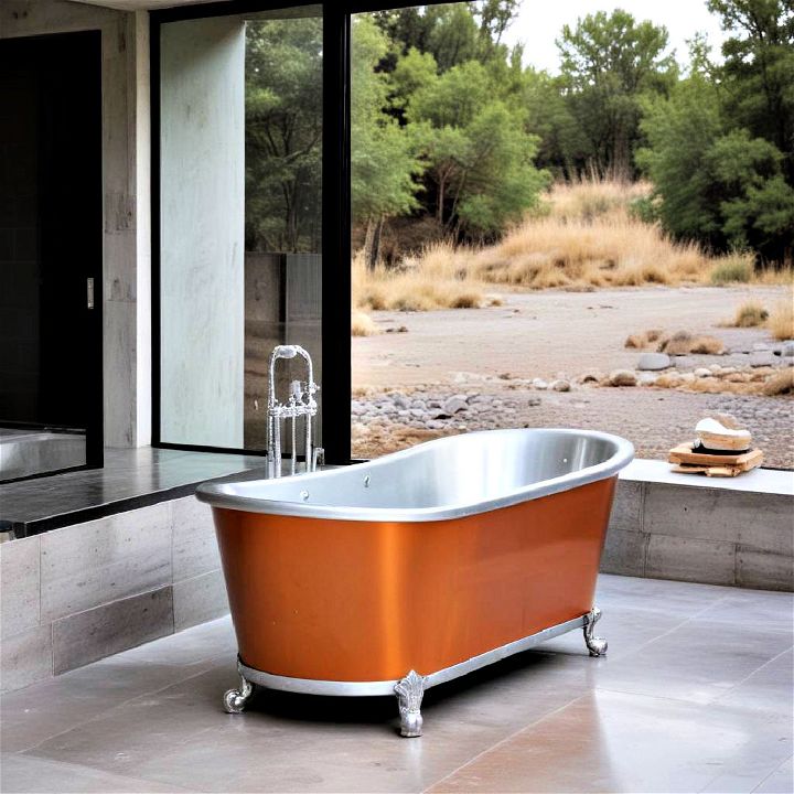 sturdy stylish stainless steel bathtub