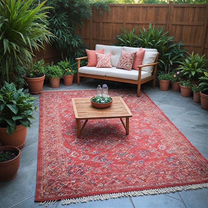 stylish and durable outdoor rug