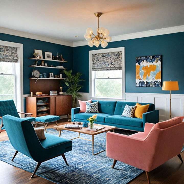 stylish and iconic retro living room