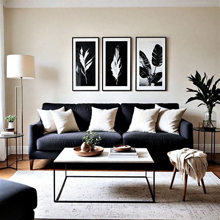 stylish and minimalistic living area