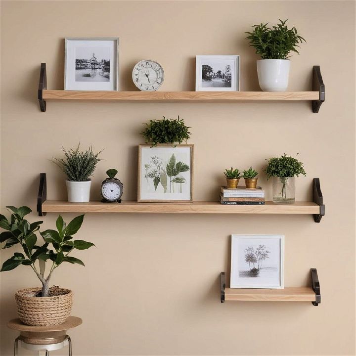 stylish and practical floating shelves