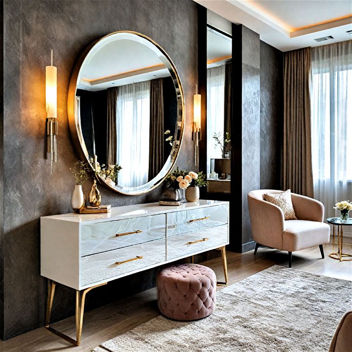 stylish and striking mirrored furniture