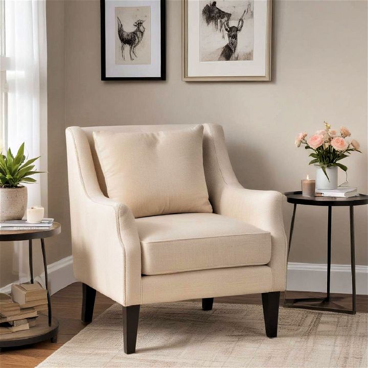 stylish beige accent chair