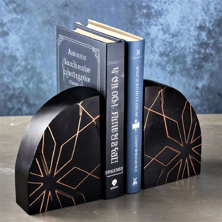 stylish black bookends for shelf