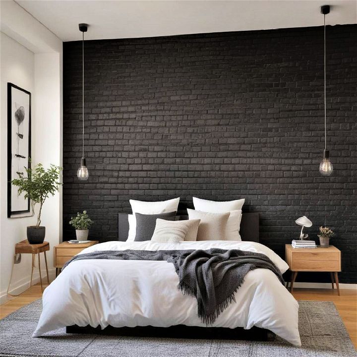stylish black brick wall